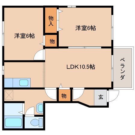 二上駅 徒歩18分 1階の物件間取画像